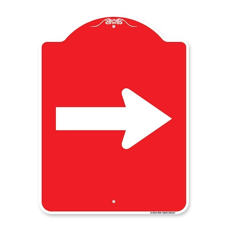 Amistad 18 x 24 in. Designer Series Sign - Arrow, Red & White AM2024102